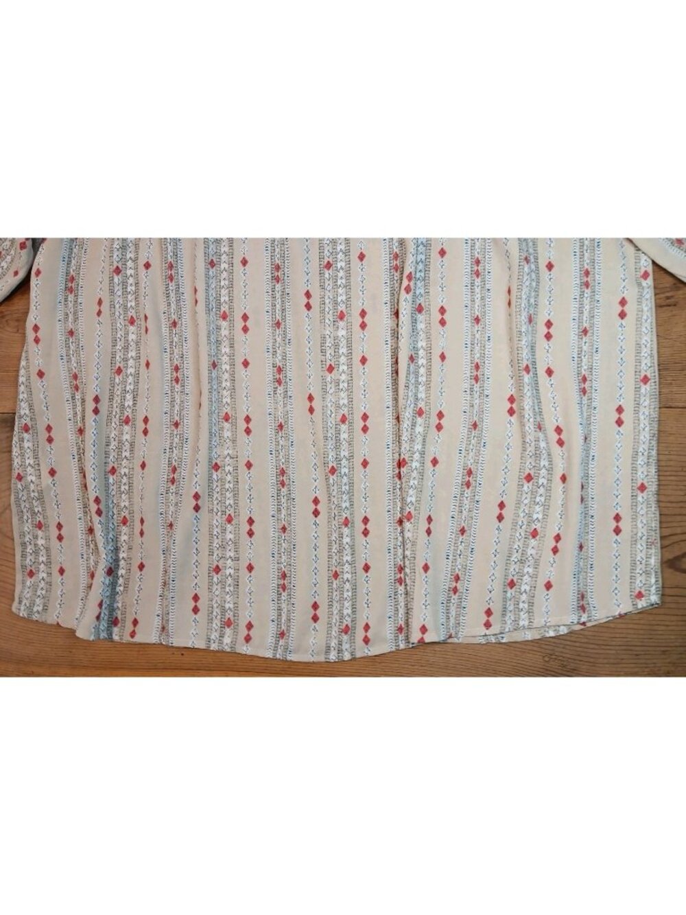 Weekend Suzanne Betro Womens Plus 2X Tunic Top 3/4 Sleeve Scoop Neck Floral Geo - Picture 6 of 8